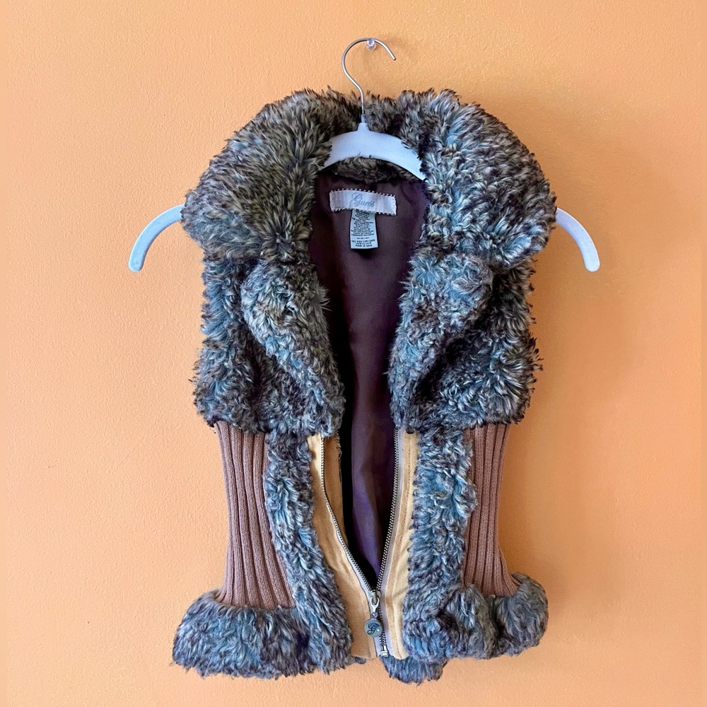 Vintage Guess Faux Fur Vest